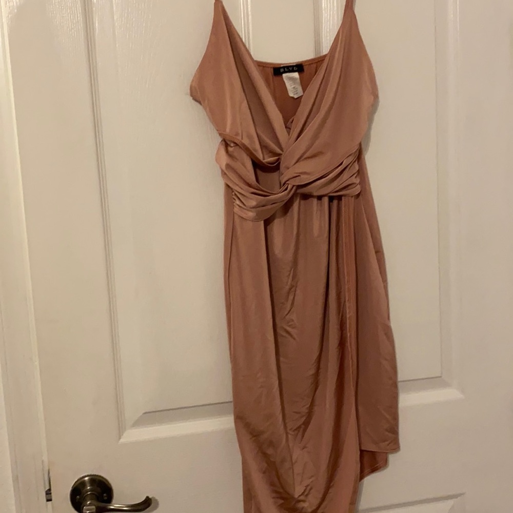 Silk split thigh dress